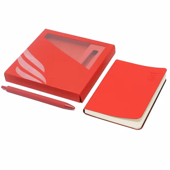 Premium Leather A6 Notebook with Pen Set