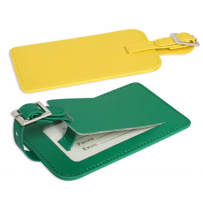 Leather Luggage Tag with Fastener