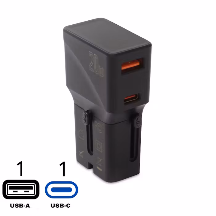Dual Fast Charging Multi Plug Travel Adaptor