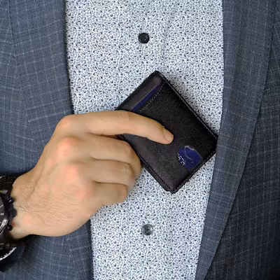 Leather Wallet RFID Blocking Slim Bifold - alternate view