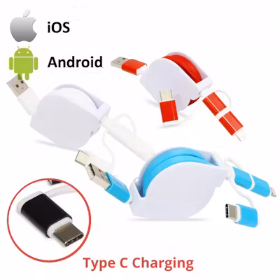 Retractable Charging Cable Type C, view 1