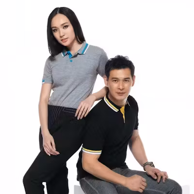 Ribbed Honeycomb Polo T-Shirt