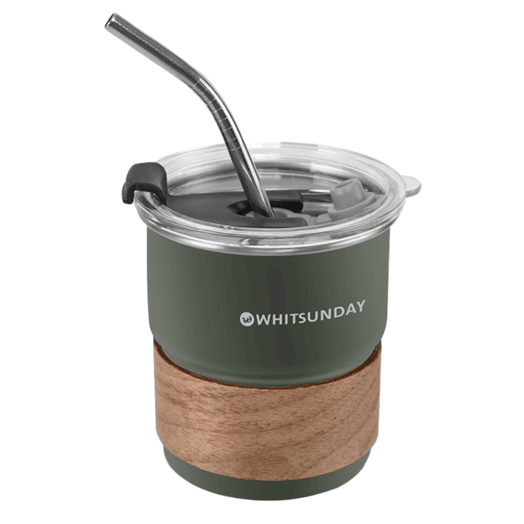 TimberBand Stainless Steel Straw Tumbler